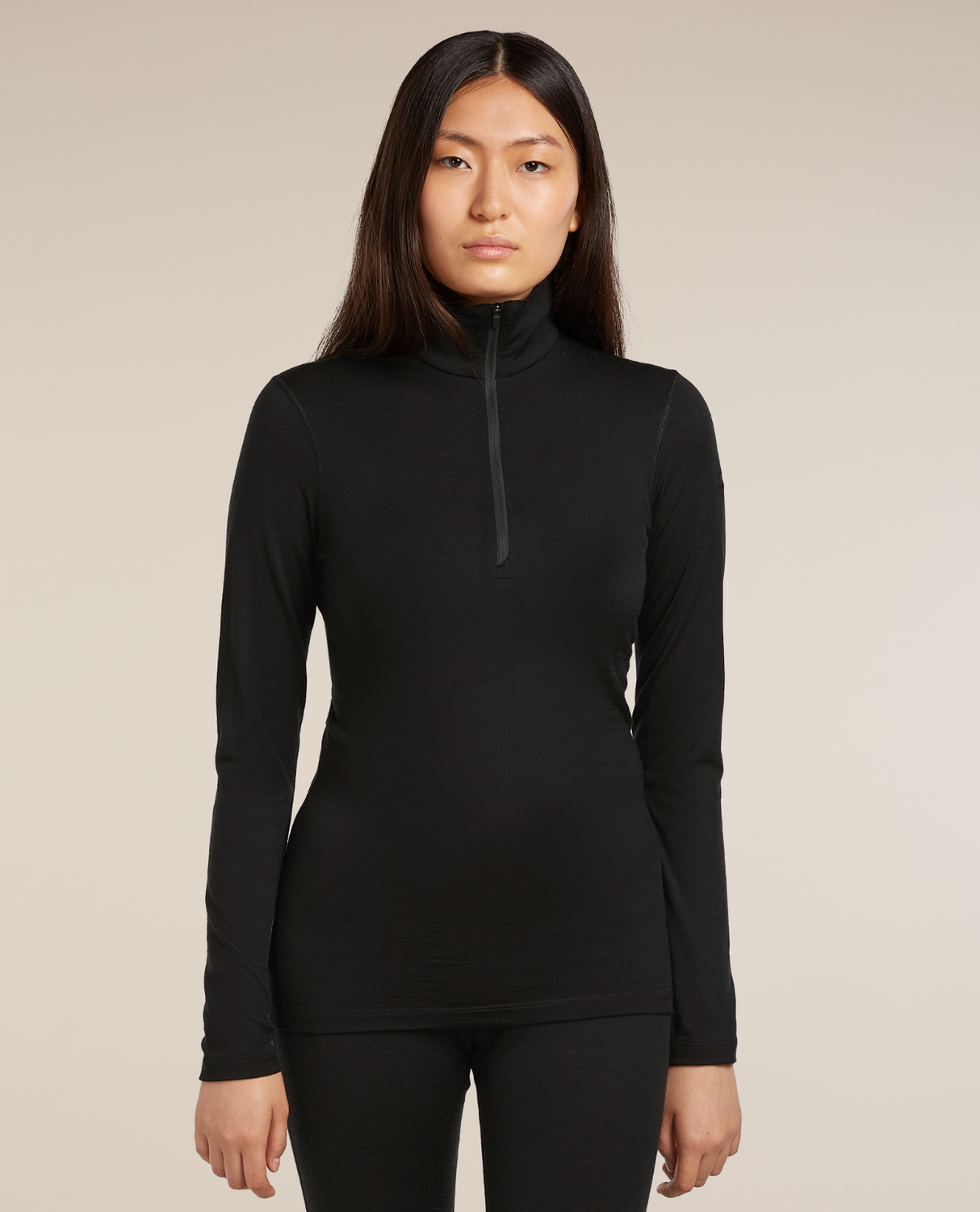 Icebreaker Women 200 Oasis Long Sleeve Half Zip - Black - Alpingaraget