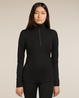 Icebreaker Women 200 Oasis Long Sleeve Half Zip - Black - Alpingaraget