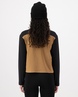 Mons Royale Dam Offgrid Merino Fleece Long Sleeve - Svart / Toffee - Alpingaraget