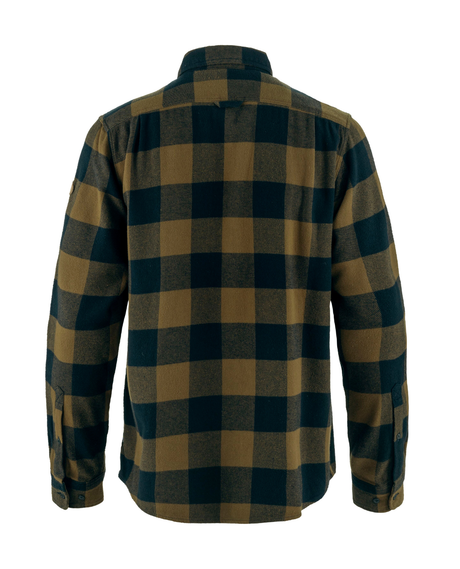 Fjällräven Övik Heavy Flannel Shirt Men - Wood Brown-Dark Navy - Alpingaraget