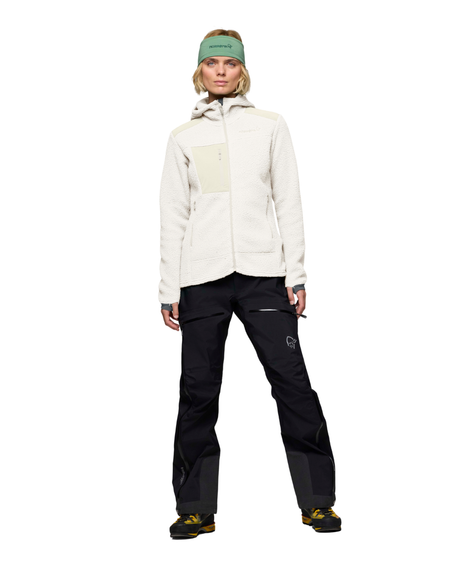 Norröna Women trollveggen warm3 Zip Hood - Whisper White - Alpingaraget