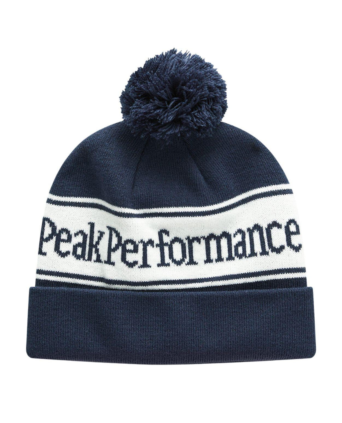 Peak Performance Pow Hat - Blå mössa med vit rand och tofs