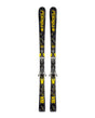 Stöckli Montero AX allmountainskidor med förmonterade Strive 13-bindningar sedda rakt framifrån mot vit bakgrund.