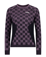 Mons Royale Womens Ascender Merino Seamless Long Sleeve - Mauve / Black