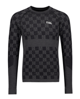 Mons Royale Mens Ascender Merino Seamless Long Sleeve - Forged Iron / Black
