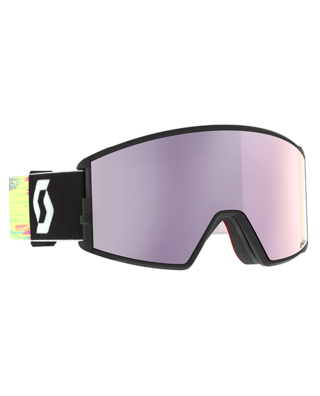 Scott Goggle React AMP - Black/Neon Yellow, Lavender Chrome S3 - Alpingaraget