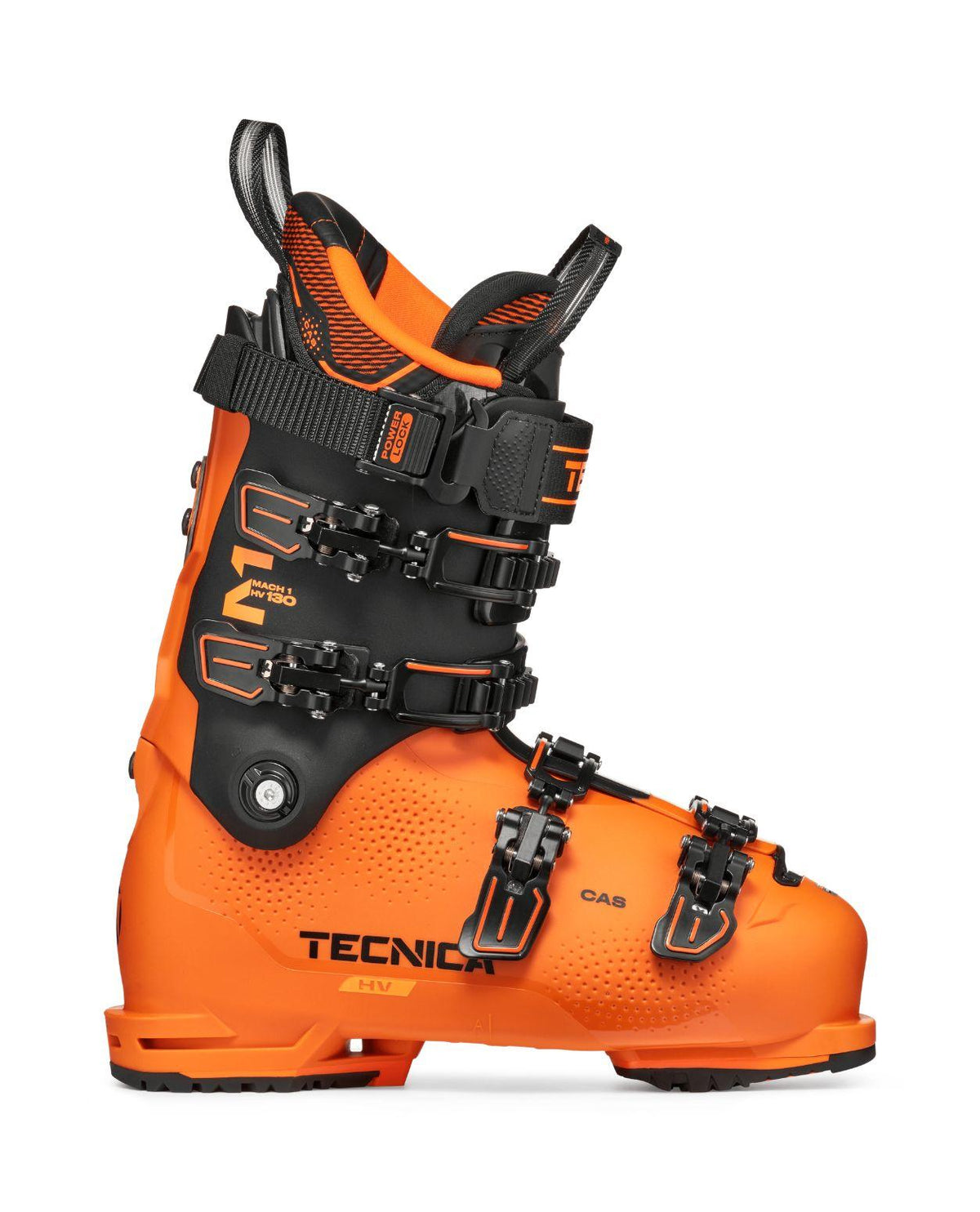 Tecnica Mach1 HV 130 TD - Orange alpinpjäxa för herrar med kraftfullt flex och bred läst