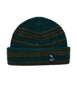Klättermusen Runa Bandr Beanie i grön färg med mönstrade detaljer för skidåkning och vardag.