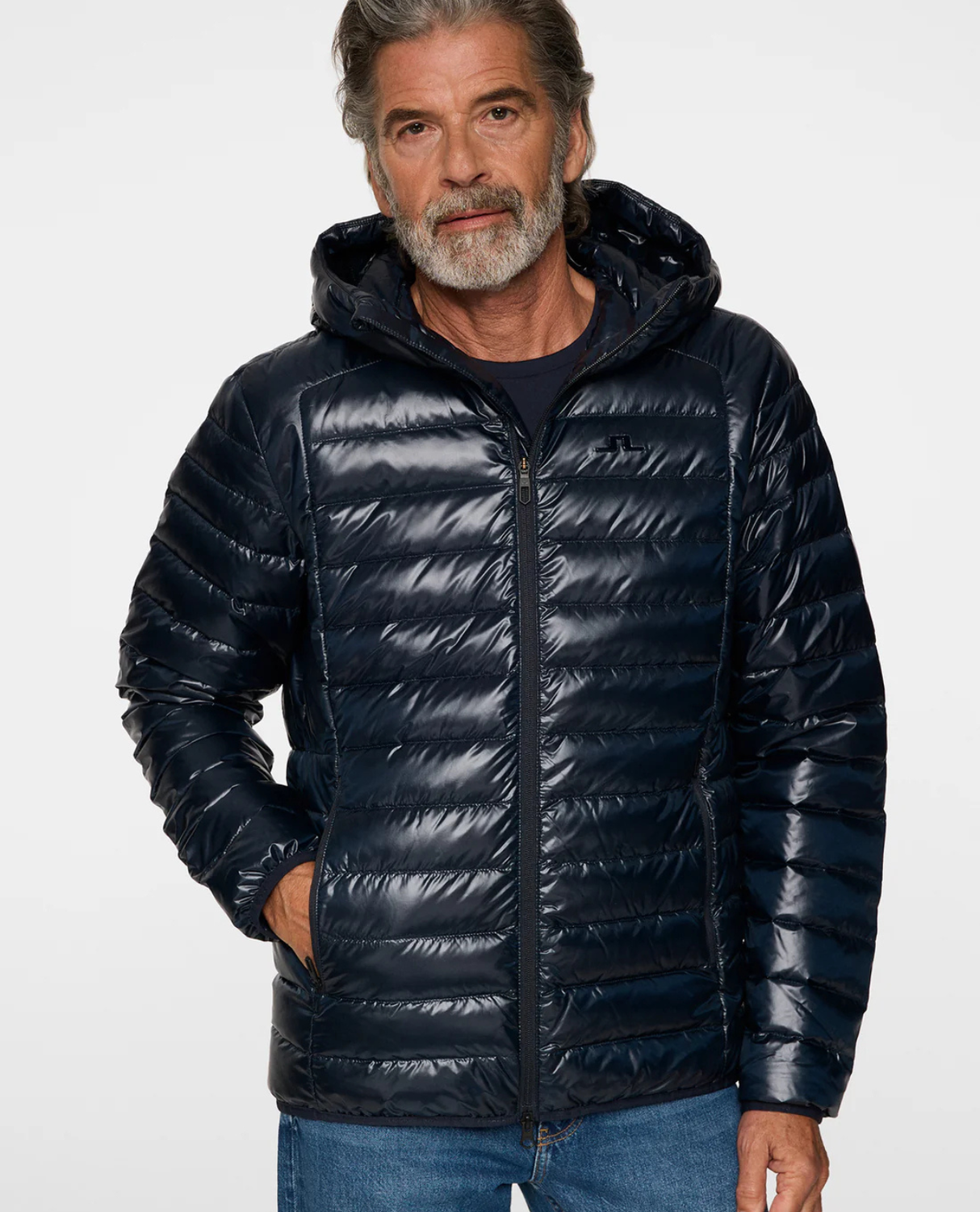 J.Lindeberg Men Oden Light Down Hood - JL Navy