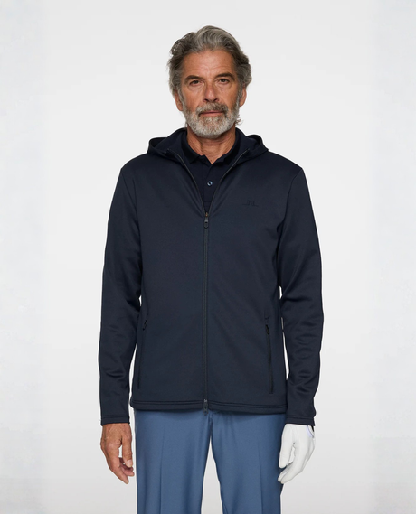 J.Lindeberg Men Aerial Full Zip Hood - JL Navy