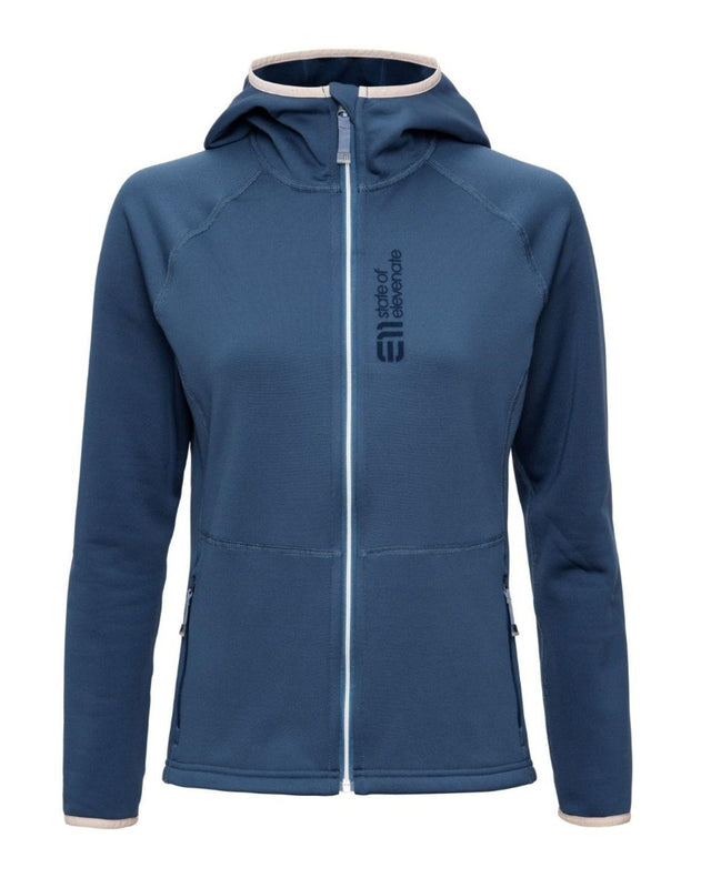 Elevenate Skiers Fleece Hood Women - Insignia Blue – Mjukt och stretchigt mellanlager i funktionsfleece för dam.