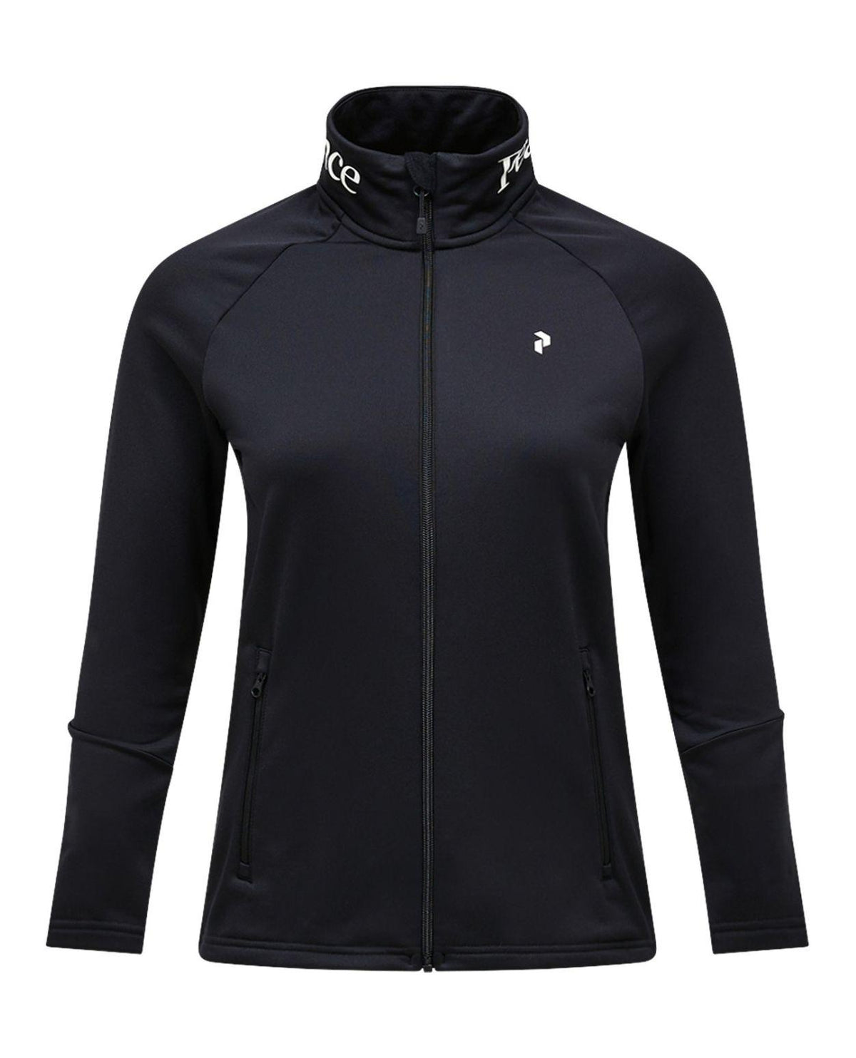 Peak Performance Rider Essentials Zip Jacket Women i svart för dam med hel dragkedja och hög krage.