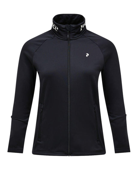 Peak Performance Rider Essentials Zip Jacket Women i svart för dam med hel dragkedja och hög krage.