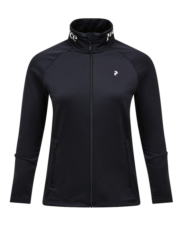 Peak Performance Rider Essentials Zip Jacket Women i svart för dam med hel dragkedja och hög krage.