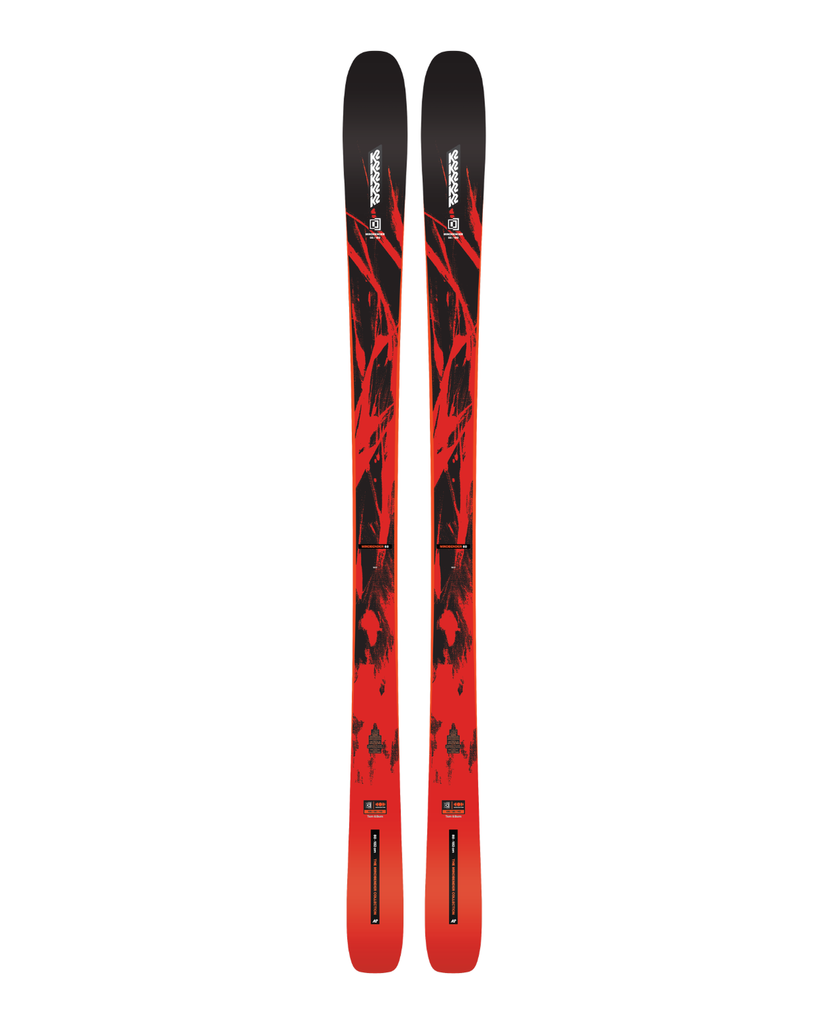 K2 Mindbender 88 Women damer skidor i rött och svart mönster för all mountain.