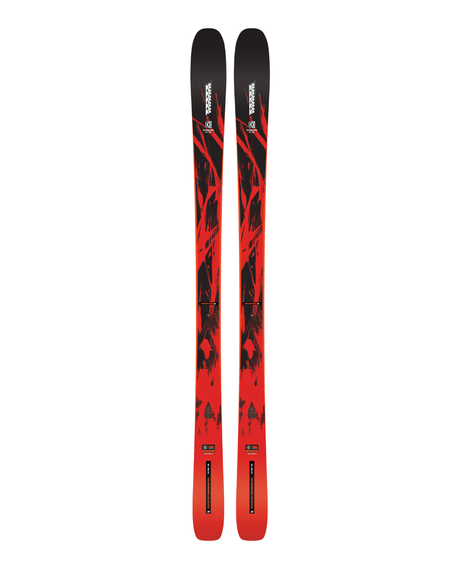 K2 Mindbender 88 Women damer skidor i rött och svart mönster för all mountain.