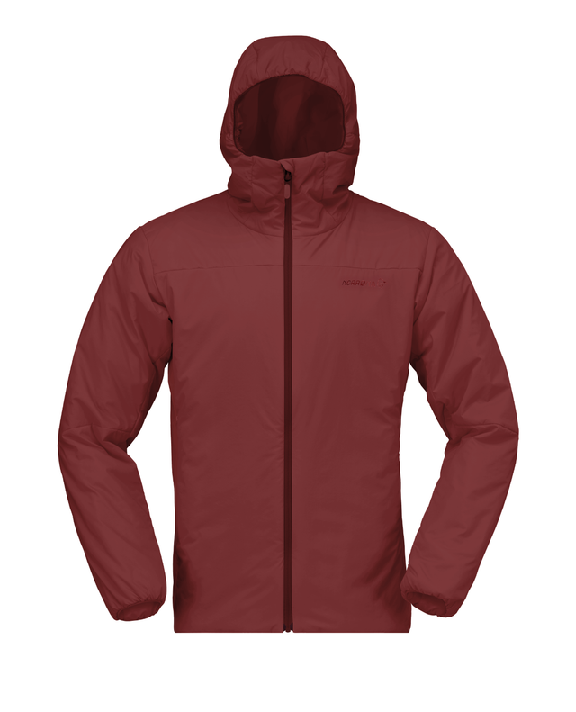 Norrøna Femund thermo60 Zip Hood Men - Vinröd mellanlager med huva