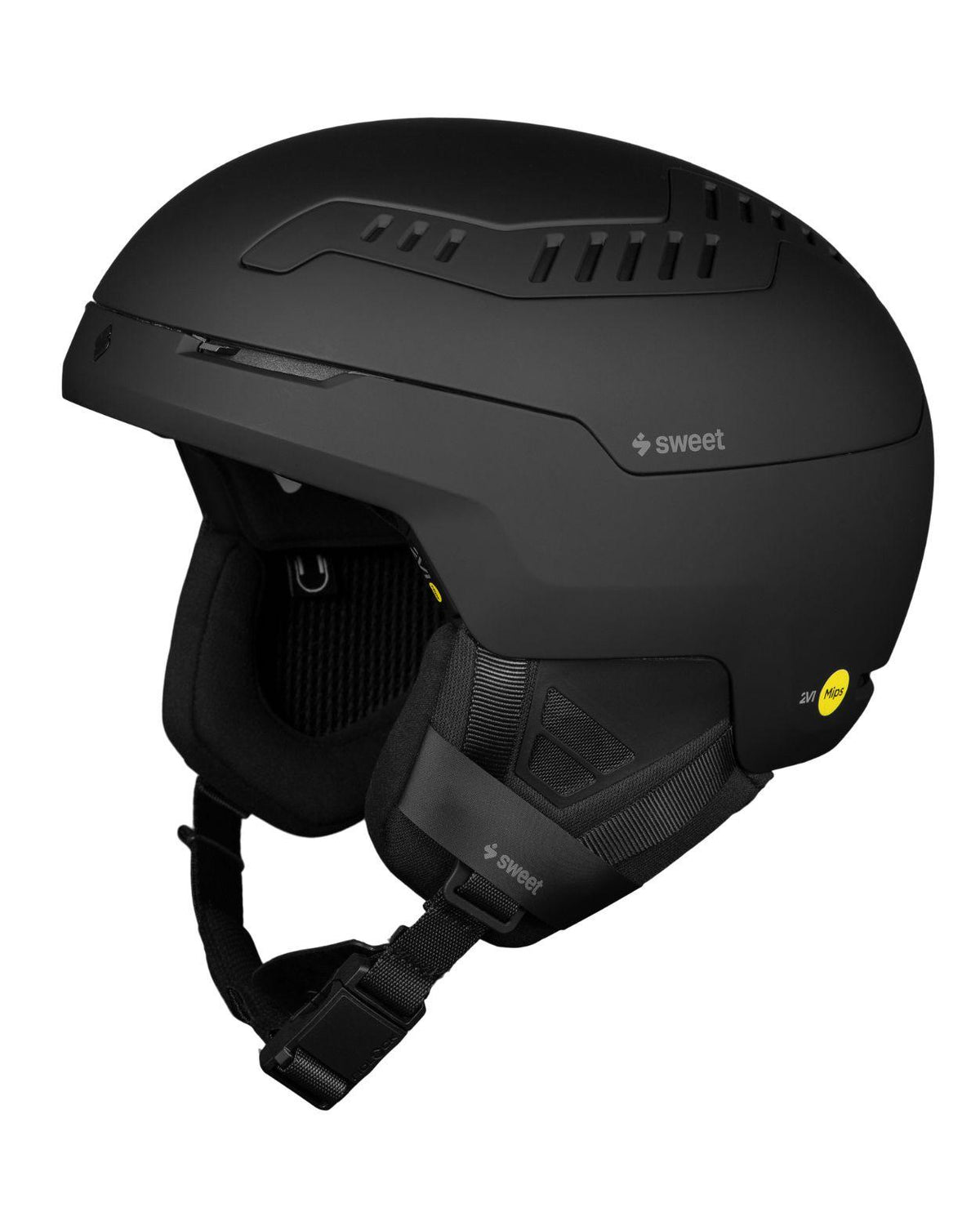 Matt svart Sweet Protection Switcher 2Vi Mips skidhjälm med effektiv ventilation och säkert Mips-skydd.