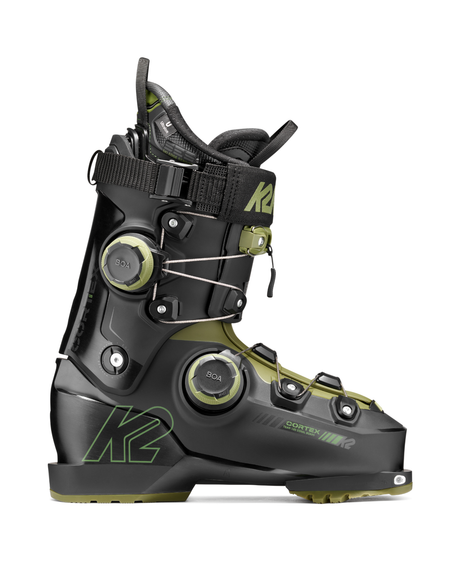 K2 Cortex 120 TEAM ZONAL BOA alpinpjäxa i svart och grönt med BOA-system.