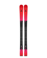 Atomic Redster G9 FIS J-RP 26/27 junior-storslalomskidor i rött och svart med monterad raceplatta.
