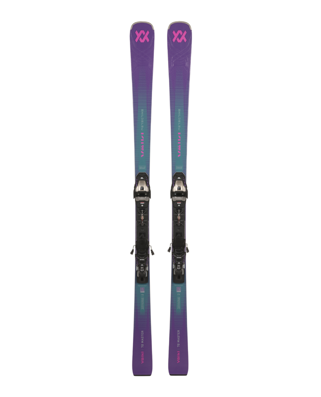 Völkl Peregrine 72 Master + Comp 12 GW pistskidor med bindningar visade framifrån.
