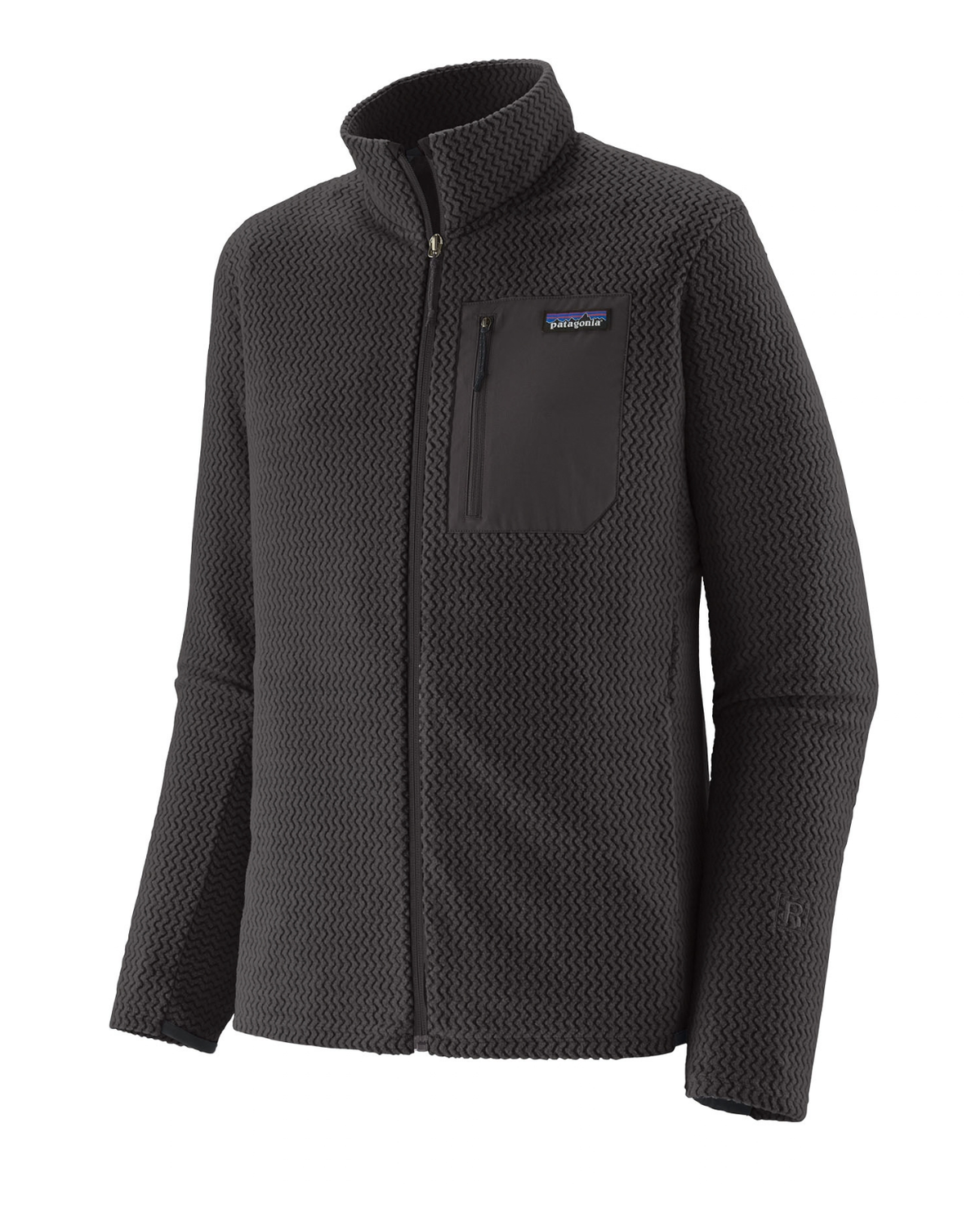 Patagonia R1 Air Jacket Men - Svart fleecetröja för herr med bröstficka.