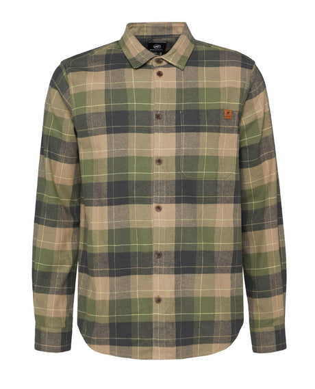 Mammut Trovat Longsleeve Shirt Men - Gabbro-Marsh flanellskjorta för herrar i grått och grönt.