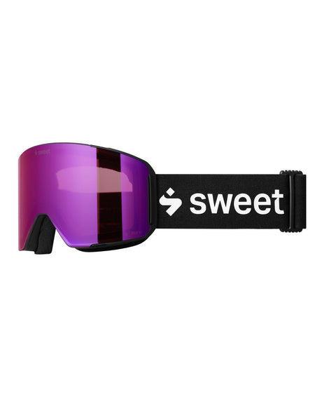 Sweet Protection Boondock II L RIG Reflect skidglasögon med lila RIG Bixbite-spegellins och svart band.