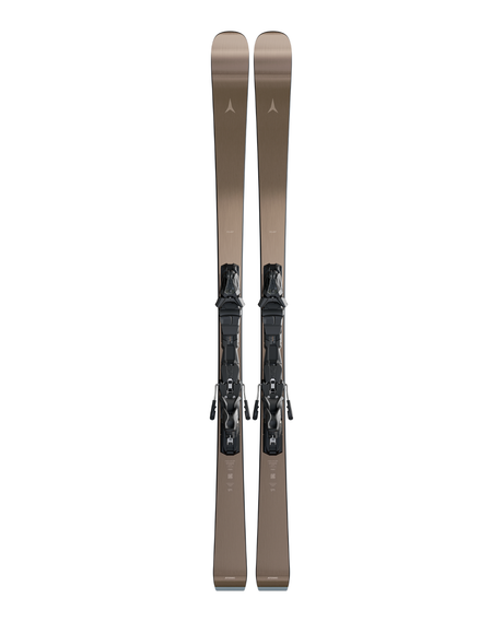 Atomic Volant 7000 26/27 pistskidor i exklusiv bronsfinish med svarta monterade Mi 12 GW bindningar.