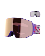 Salomon Sentry Prime Sigma skidglasögon i lila design med spegellins och matchande rem.