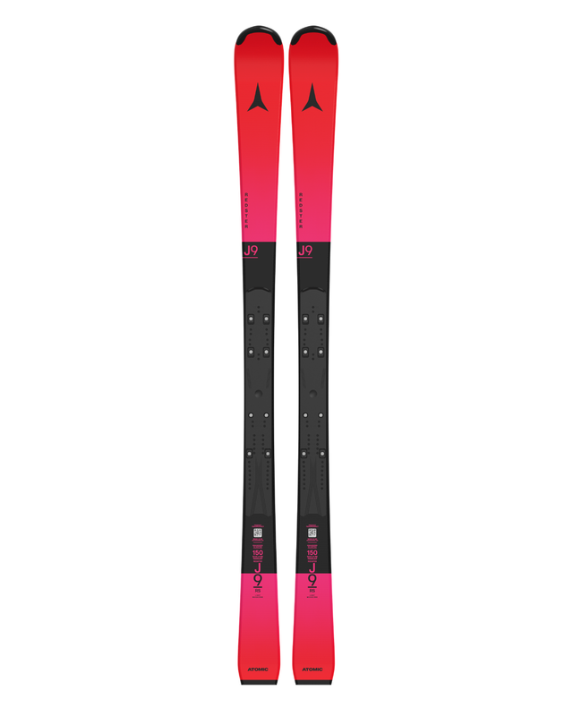 Röda Atomic Redster J9 RS J-RP 26/27, stabila pistskidor för juniorer i bana - Alpingaraget