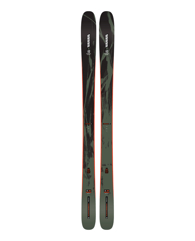 K2 Mindbender 101 - Freerideskidor med grön och röd design för allroundåkning på berget.