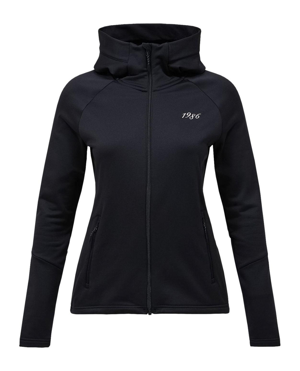 Peak Performance 40Y Rider Zip Hood Dam - Svart mellanlager med huva och dragkedja