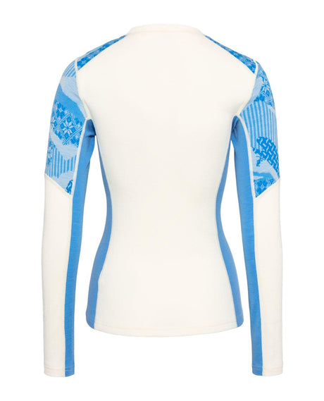 Kari Traa Olea Long Sleeve i färgen ocean, underställ i merinoull visat bakifrån.