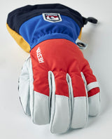 Hestra Army Leather Heli Ski 5 Finger - Light Red Multi skidhandske
