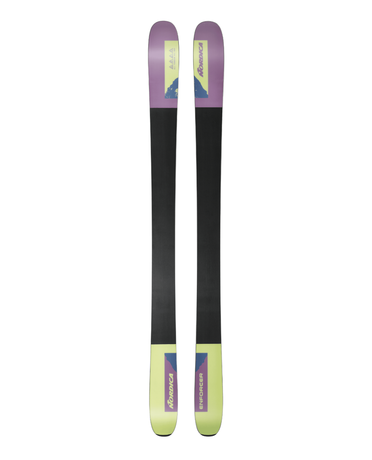 Nordica Enforcer 104 - lila och svarta all-mountain-skidor för herrar