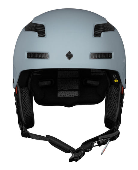 Sweet Protection Trooper 2Vi Mips alpinhjälm i platinagrått för säker skidåkning.