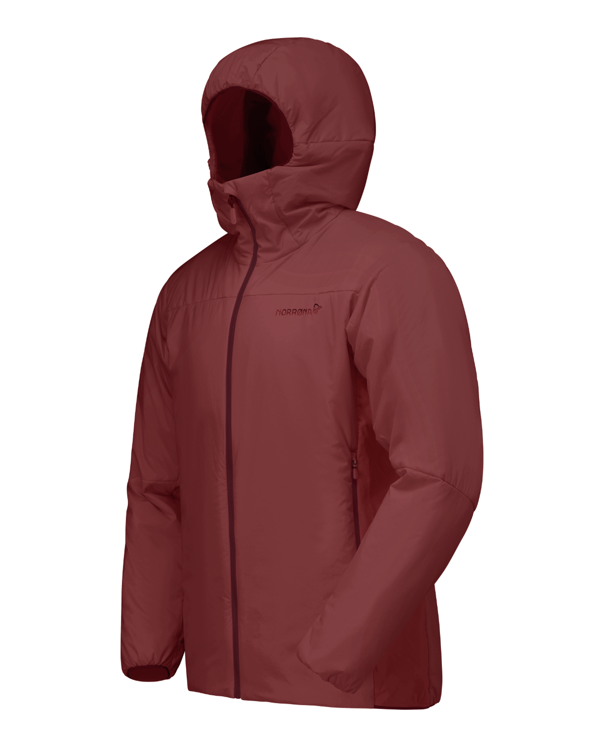 Norrøna Femund thermo60 Zip Hood Men vinröd mellanlagerjacka med huva