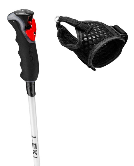 Leki Carbon 14 3D Women med Trigger 3D-grepp och svart mesh-rem för maximal kontroll för alpina tävlingsåkare.