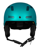 Sweet Protection Igniter 2Vi Mips hjälm i Valiant Teal, turkos skidhjälm sedd framifrån.