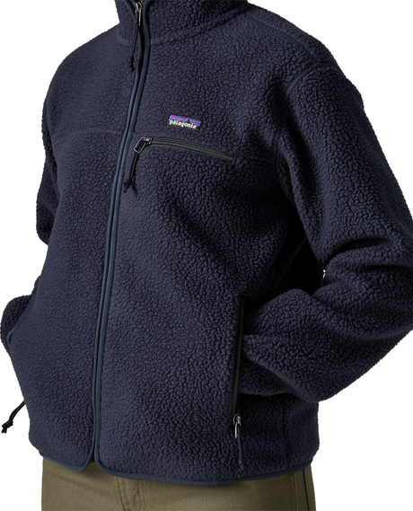 Patagonia Retro Pile Hoody Women - Sunken Blue damfleece i mjukt fleecematerial med dragkedja och bröstficka.