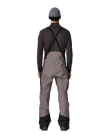 Patagonia PowSlayer Bibs Men - May Grey, baksida av grå skidbyxor för herr.