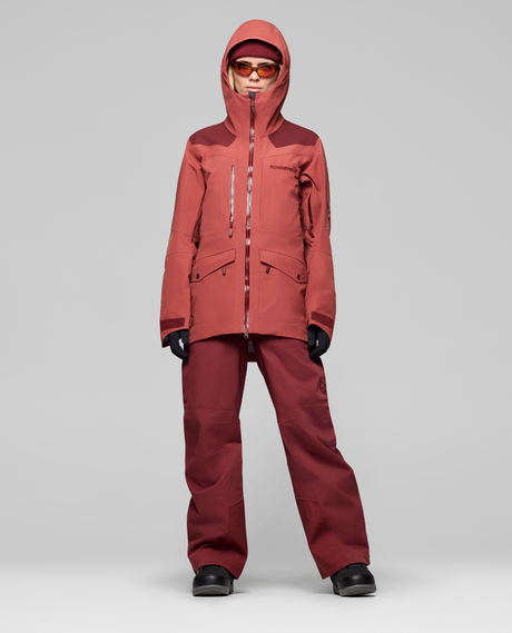 Norrøna Tamok dri3 Jacket Women Cowhide/Port vinröd skidjacka för dam framifrån