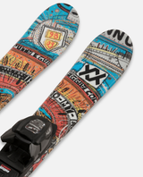 Völkl Mini Revolt Junior juniorskidor med färgglad design och förmonterad bindning.