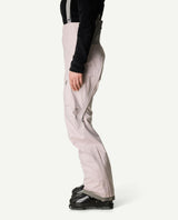Houdini Rollercoaster Bib Pants dam i silver purple från sidan mot vit bakgrund.