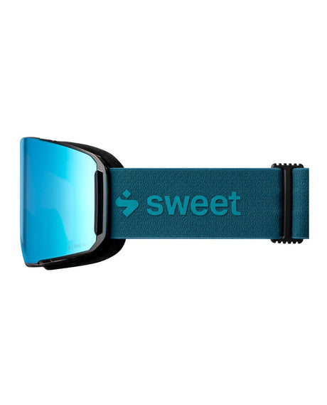 Sweet Protection Boondock II L RIG Reflect skidglasögon i teal med aquamarine-spegellins sett från sidan.