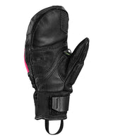 Leki WCR Pro TR Mitt Junior race-tumvante i svart läder med neonrosa detaljer och Trigger-system.