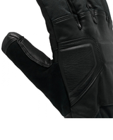 Black Diamond Patrol Gloves i svart läder som visar detaljer på tumme och handflata.