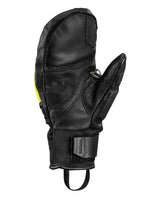 Leki WCR Pro TR Mitt Junior racetumvante i svart läder med Trigger-ögla för unga alpina tävlingsåkare.