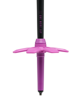 Black Diamond Expedition Ski Poles Piton Purple lila teleskopstavars truga och spets i närbild.